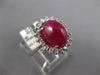 5.35CT DIAMOND & AAA CABOCHON RUBY 14KT WHITE GOLD 3D ROUND & OVAL HALO FUN RING