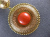 ANTIQUE EXTRA LARGE AAA CORAL 18K YELLOW GOLD HANDCRAFTED PENDANT NECKLACE 27439