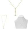 .14CT DIAMOND 14KT YELLOW GOLD 3D GEOMETRICAL BAR ADJUSTABLE FLOATING PENDANT