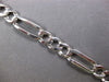 ESTATE LONG 14KT WHITE GOLD 3D CLASSIC SOLID 7.5MM FIGARO MENS BRACELET