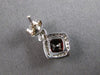 ESTATE 2.78CT DIAMOND & AAA GARNET 14KT WHITE GOLD SQUARE HALO HANGING EARRINGS