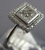 WIDE .25CT DIAMOND 14K WHITE GOLD 3D ROUND SQUARE CLUSTER FILIGREE HALO FUN RING