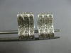 WIDE .50CT DIAMOND 14KT WHITE GOLD 3D 3 ROW SQUARE FUN HUGGIE HANGING EARRINGS