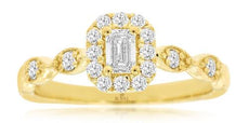 .50CT DIAMOND 14KT YELLOW GOLD ROUND & BAGUETTE SQUARE FILIGREE FRIENDSHIP RING