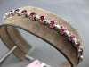 1.75CT DIAMOND AAA RUBY 14KT WHITE GOLD SEMI ETERNITY ADJUSTABLE TENNIS BRACELET