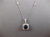 1.51CT DIAMOND & AAA SAPPHIRE 18K WHITE GOLD 3D CUSHION BY THE YARD LOVE PENDANT