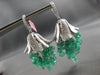 EXTRA LARGE 25.71CT DIAMOND & AAA EMERALD 18KT WHITE GOLD 3D CHANDELIER EARRINGS