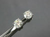 ESTATE .92CT DIAMOND 14KT WHITE GOLD 3D CLASSIC ROUND FOUR PRONG STUD EARRINGS
