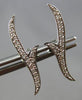 ESTATE .18CT DIAMOND 14KT WHITE GOLD 3D CLASSIC DOUBLE LEAF EAR CLIMBER EARRINGS