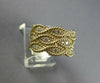 WIDE .67CT DIAMOND 14KT YELLOW GOLD MULTI LEAF MULTI ROW 3/4 ETERNITY LOVE RING