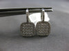 .55CT DIAMOND 14KT WHITE GOLD 3D ROUND PAVE SQUARE LEVERBACK HANGING EARRINGS