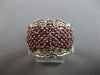 LARGE 1.18CT DIAMOND & AAA PINK RUBY 14K WHITE GOLD MULTI ROW ANNIVERSARY RING