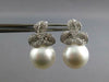 .88CT DIAMOND & AAA SOUTH SEA PEARL 18KT WHITE GOLD FLOWER STUD HANGING EARRINGS