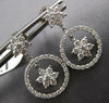 ESTATE 1.24CT DIAMOND 14KT WHITE GOLD FLOWER CIRCLE OF LIFE FUN HANGING EARRINGS