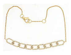 .36CT DIAMOND 14KT YELLOW GOLD 3D MULTI LINK HEXAGON LOVE KNOT TENNIS BRACELET