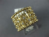 WIDE .41CT DIAMOND 14KT YELLOW GOLD MULTI ROW MULTI BAR 3/4 ETERNITY LOVE RING