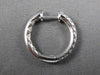 1.13CT DIAMOND 18K WHITE GOLD INSIDE OUT MULTI ROW ROUND HUGGIE HANGING EARRINGS