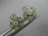 ESTATE .50CT ROUND DIAMOND 14KT WHITE GOLD CLASSIC FLOWER HUGGIE EARRINGS #21898