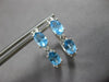 1.40CT DIAMOND & AAA BLUE TOPAZ 14K WHITE GOLD OVAL & ROUND HOOP EARRINGS #27919