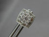 .90CT DIAMOND 14KT WHITE GOLD 3D ROUND & BAGUETTE SQUARE FILIGREE STUD EARRINGS