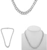 ESTATE 1.26CT DIAMOND 14KT WHITE GOLD 3D CLASSIC OPEN CUBAN LINK LOVE NECKLACE