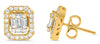 .82CT DIAMOND 14K YELLOW GOLD 3D ROUND & BAGUETTE INVISIBLE SQUARE STUD EARRINGS