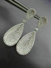 ESTATE LARGE 2.30CT DIAMOND 18K WHITE GOLD 3D CLASSIC TEAR DROP HANGING EARRINGS