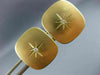 ESTATE LARGE .06CT DIAMOND 14KT YELLOW GOLD 3D STAR SNOW FLAKE SQUARE CUFF LINKS