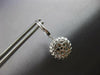 LARGE .61CT DIAMOND & AAA SAPPHIRE 14KT WHITE GOLD ROUND FLORAL HANGING EARRINGS