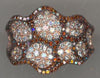 ESTATE 1.46CT WHITE & ORANGE DIAMOND 14KT ROSE GOLD 3D MULTI ROW FLOWER FUN RING