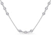 1.35CT DIAMOND 14KT WHITE GOLD 3D 3 STONE ROUND BEZEL BY THE YARD LOVE NECKLACE