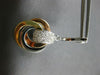 ESTATE .62CT DIAMOND 14KT TRI COLOR GOLD LOVE KNOT TRINITY FUN HANGING EARRINGS