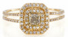 WIDE .66CT WHITE & CHOCOLATE FANCY DIAMOND 18K ROSE GOLD CUSHION ENGAGEMENT RING