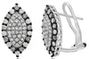 .68CT WHITE & CHOCOLATE FANCY DIAMOND 14KT WHITE & BLACK GOLD MARQUISE EARRINGS