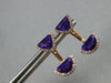 2.57CT DIAMOND & AAA AMETHYST 14K ROSE GOLD MOON SHAPE TRILLION HANGING EARRINGS