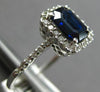 1.42CT DIAMOND & AAA SAPPHIRE 14K WHITE GOLD EMERALD CUT & ROUND ENGAGEMENT RING