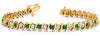 1.09CT DIAMOND & AAA EMERALD 14KT YELLOW GOLD CLASSIC S DESIGN TENNIS BRACELET