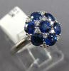 WIDE 1.75CT DIAMOND & AAA SAPPHIRE 18K WHITE GOLD FLOWER STAR OF DAVID LOVE RING