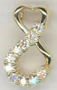 ESTATE .18CT DIAMOND 14KT YELLOW GOLD ROUND INFINITY HEART LOVE FLOATING PENDANT