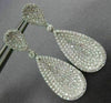 ESTATE LARGE 2.30CT DIAMOND 18K WHITE GOLD 3D CLASSIC TEAR DROP HANGING EARRINGS