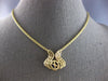 LARGE 3.2CT DIAMOND & AAA TANZANITE 18KT 2 TONE GOLD DOUBLE WAVE NECKLACE #28105