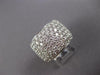 EXTRA LARGE 3.48CT DIAMOND 14KT WHITE GOLD PAVE SEMI ETERNITY ANNIVERSARY RING