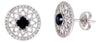 .65CT DIAMOND & AAA SAPPHIRE 14K WHITE GOLD STAR CIRCULAR FILIGREE STUD EARRINGS