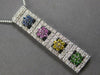 LARGE 1.88CT DIAMOND & AAA MULTI COLOR SAPPHIRE 14KT WHITE GOLD FLOATING PENDANT
