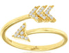 ESTATE .10CT DIAMOND 14KT YELLOW GOLD 3D CLASSIC ARROW TO YOUR HEART LOVE RING