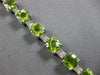 17.46CT DIAMOND & AAA PERIDOT 14KT WHITE GOLD 3D CUSHION & ROUND TENNIS BRACELET