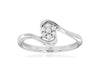 ESTATE .10CT DIAMOND 14KT WHITE GOLD 3D CLASSIC FLOWER LOVE KNOT FUN RING