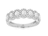 ESTATE 1.15CT DIAMOND 14KT WHITE GOLD 3D CLASSIC MULTI FLOWER FUN RING
