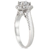 ESTATE 1.25CT DIAMOND 14KT WHITE GOLD CLASSIC ROUND HALO FLOWER ENGAGEMENT RING