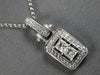 .93CT DIAMOND 18KT WHITE GOLD PRINCESS & ROUND HALO RECTANGULAR FLOATING PENDANT